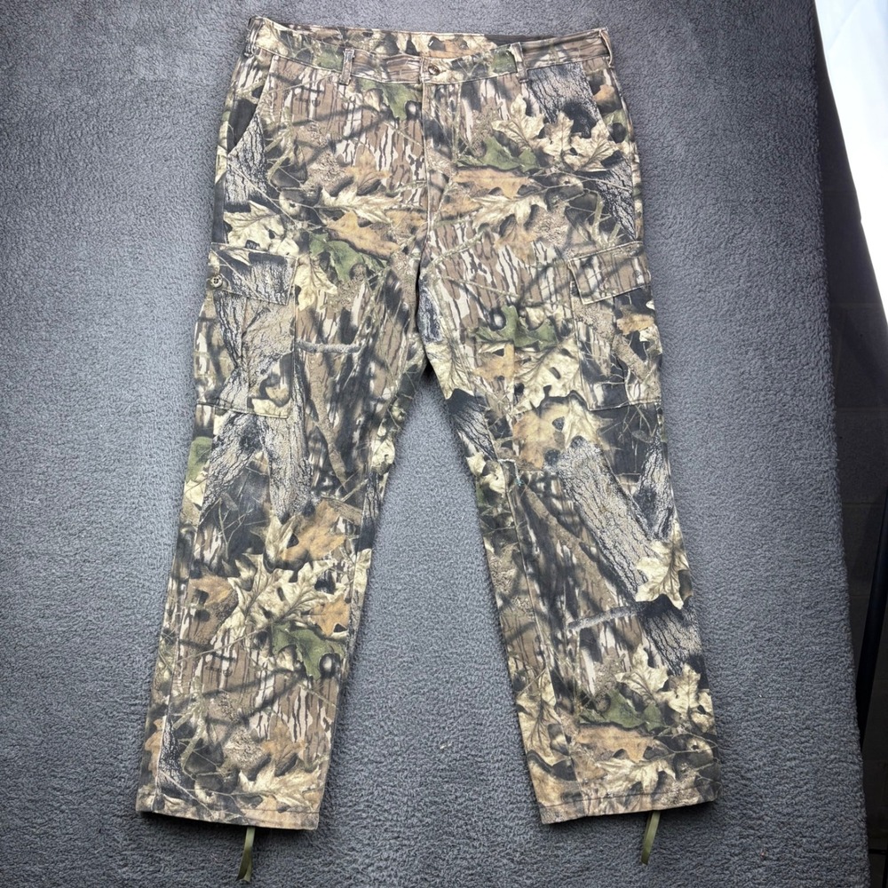 Vintage Real Tree Camo Cargo‎ Pants Mens XL 100% Cotton Made in USA Hunting 0004